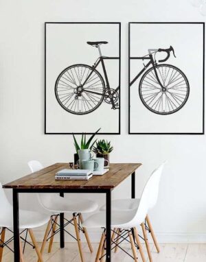 Beatrice Vintage Bike | 2pcs Set | Unframed Canvas Art unique and elegant Canvas print - Wall Art