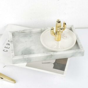 Angebianco Bianco Carrarra White Marble Tray/Serving Plate unique and elegant Tray