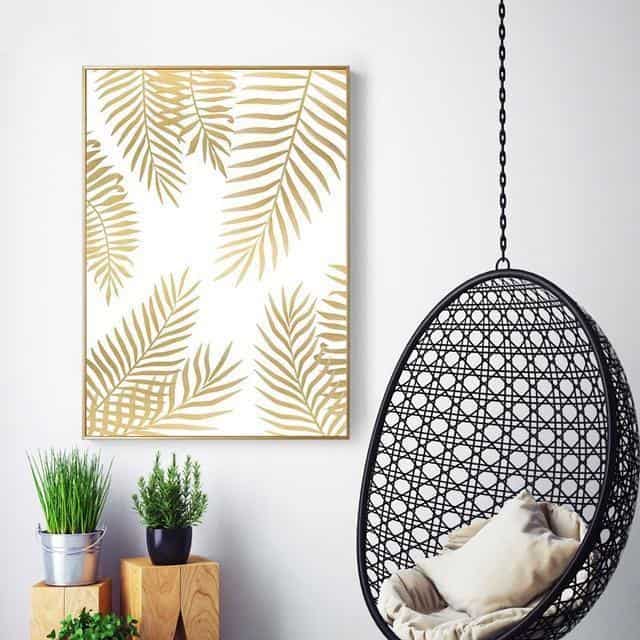 Fabulous Gold Marble   | Unframed Canvas Art unique and elegant Canvas print - Wall Art Golden leaf / 50X70cm