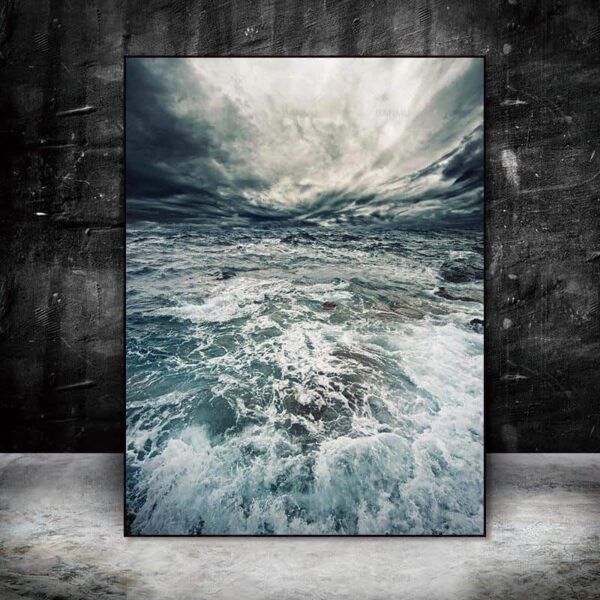 Walter | Perfect Sea Waves | Unframed Canvas Art unique and elegant Canvas print - Wall Art Arctic white / 60cmX90cm