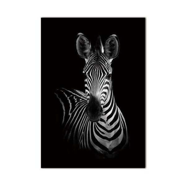 Straight Zebra B&W Canvas print - Wall Art Front / 60x90cm