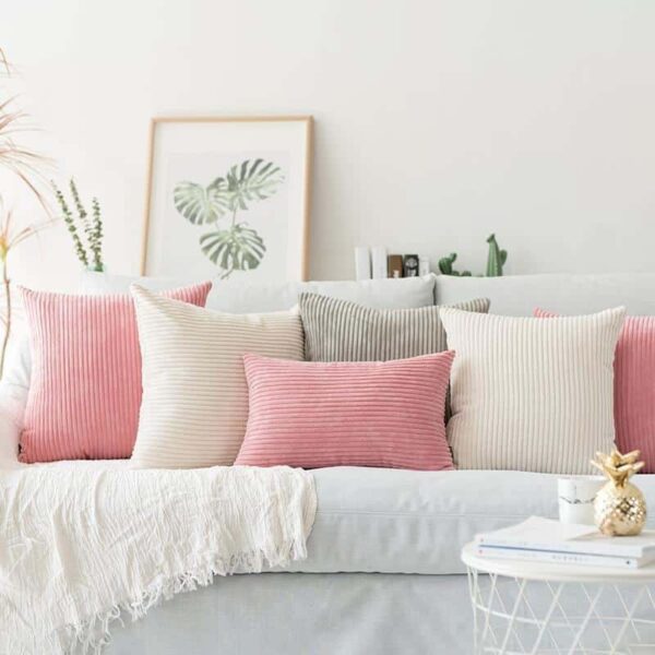 Pink Flocking Cushion By Celiné