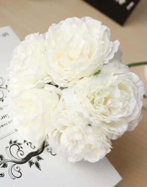 Wedding Poeny by Jasmine Bergmann Artificial Flowers White