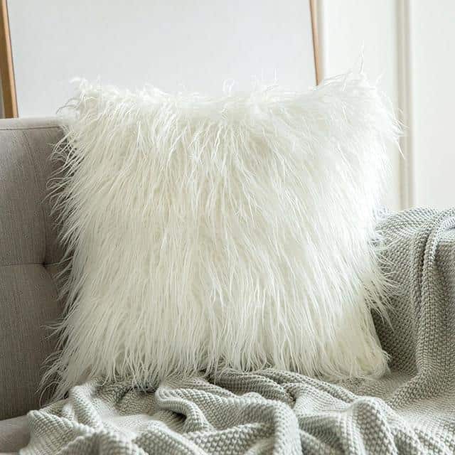 product-image-868474933-1 Comfy Fluffy Faux Celiné Cushion Pillow White / 60x60cm