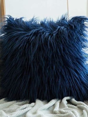 Comfy Fluffy Faux Celiné Cushion Pillow Blue / 60x60cm