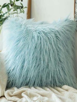 Comfy Fluffy Faux Celiné Cushion Pillow Water Blue / 60x60cm