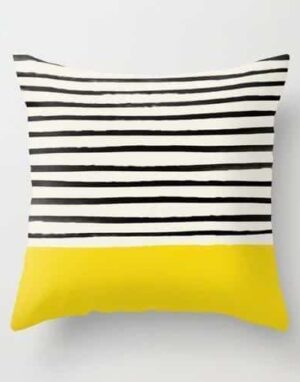 Exploration Black Stripes | Celiné Cushion Pillow 24x24 inch / No