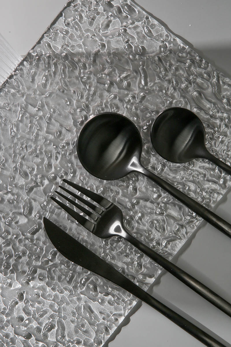Orren Ellis Matte Black Silverware Set , 40-Piece Stainless Steel